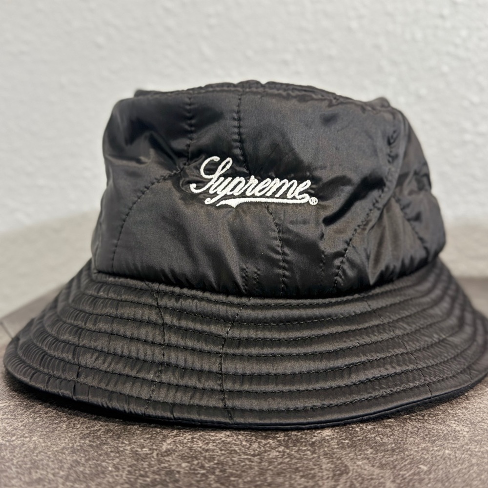 Supreme Quilted Black Bucket Hat
